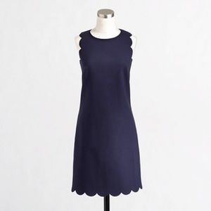J. Crew scalloped shift dress in Navy. Size 6.
